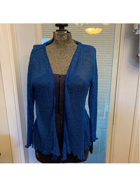 Women's Blue Sky Blue Open Knit Cardigan One Size